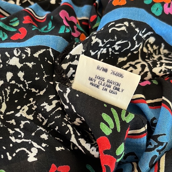 Vintage 80s90s PLATINUM Dorothy Schoelen Artsy Blouse/Top~Chunky Buttons~sz S - Picture 8 of 8